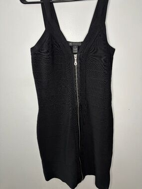 INC International Concepts Black Zipper Front Dress Size M